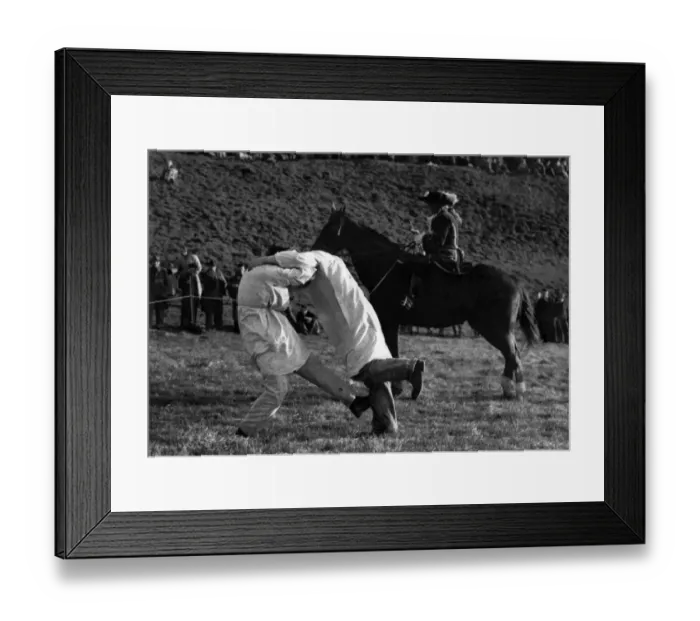 Framed Print : Joe Chamberlayne retaliates with a hearty left kick to Ben Hopkins right leg Framed Print : Joe Chamberlayne retaliates with a hearty left kick to Ben Hopkins right leg