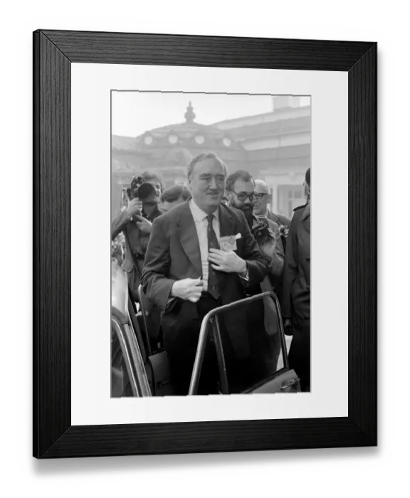 Framed Print : Young Conservative Conference at Eastbourne. Willie Whitelaw arrives at the conference