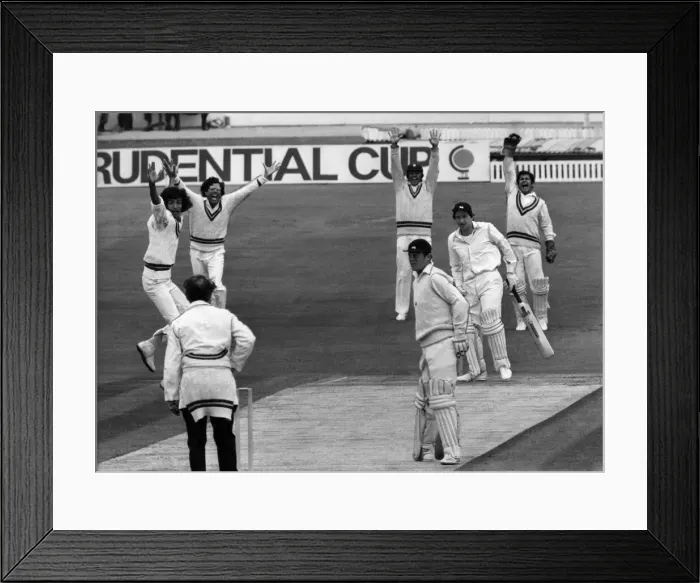 Framed Print : Cricket worlds Cup: England v. Pakistan. Wasim Bari catches Randall behind for 1 off Framed Print : Cricket worlds Cup: England v. Pakistan. Wasim Bari catches Randall behind for 1 off