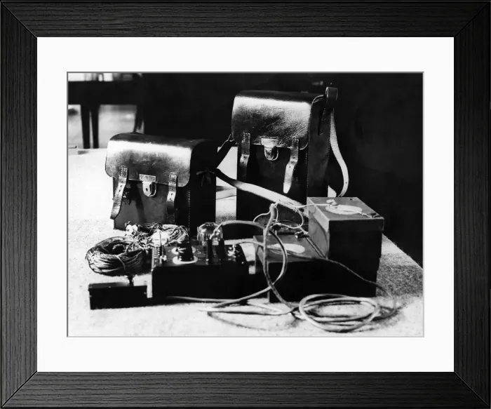 Framed Print : Wireless set used by enemy agents who were executed today Framed Print : Wireless set used by enemy agents who were executed today