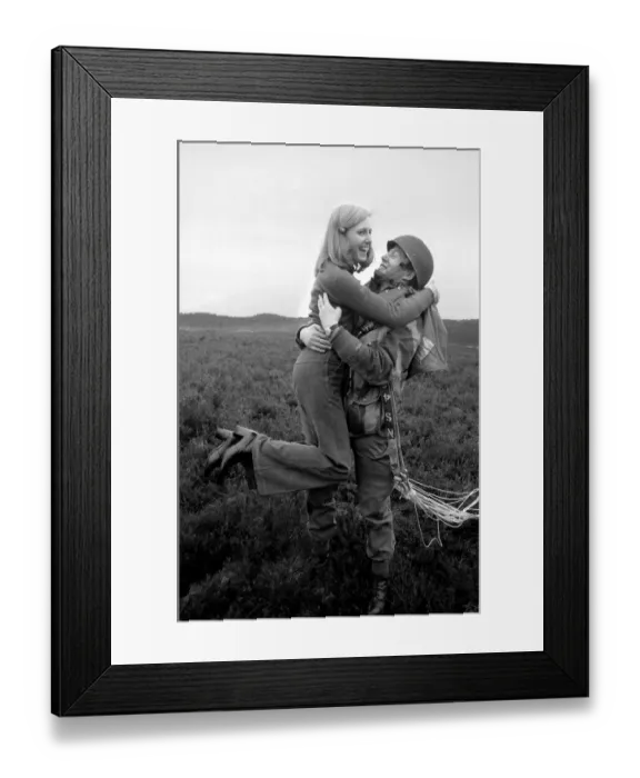 Framed Print : 9th Independent Parachute Squadron with wife after drop. February 1975 75-00893-007 Framed Print : 9th Independent Parachute Squadron with wife after drop. February 1975 75-00893-007