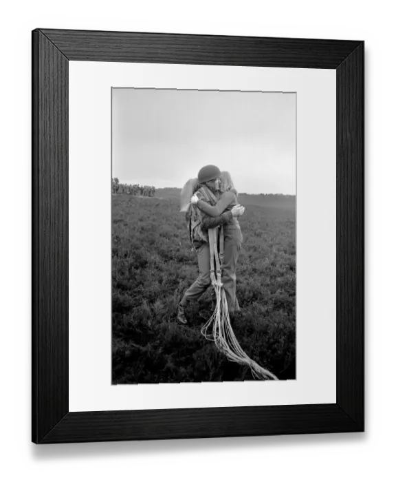 Framed Print : 9th Independent Parachute Squadron with wife after drop. February 1975 75-00893-011 Framed Print : 9th Independent Parachute Squadron with wife after drop. February 1975 75-00893-011