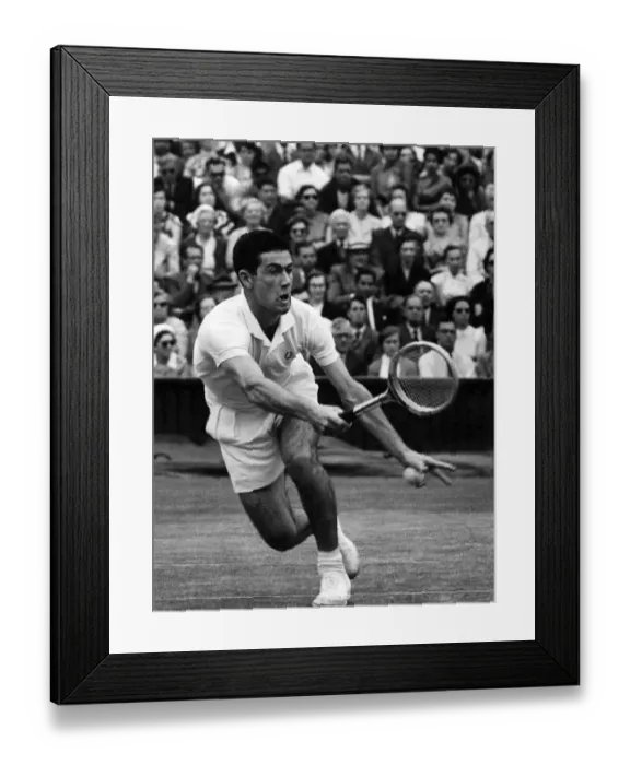 Framed Print : Wimbledon Tennis championships: Ken Rosewali (Australia) in play when beating S Framed Print : Wimbledon Tennis championships: Ken Rosewali (Australia) in play when beating S