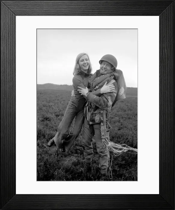Framed Print : 9th Independent Parachute Squadron with wife after drop. February 1975 75-00893-006 Framed Print : 9th Independent Parachute Squadron with wife after drop. February 1975 75-00893-006
