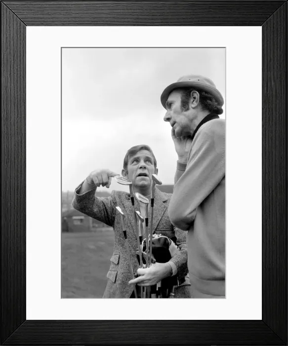 Framed Print : Humour: comedy. Norman Wisdom and Tony Fayne at Golf Course at Penynhell Framed Print : Humour: comedy. Norman Wisdom and Tony Fayne at Golf Course at Penynhell
