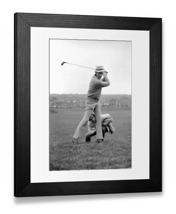 Framed Print : Humour: comedy. Norman Wisdom and Tony Fayne at Golf Course at Penynhell Framed Print : Humour: comedy. Norman Wisdom and Tony Fayne at Golf Course at Penynhell