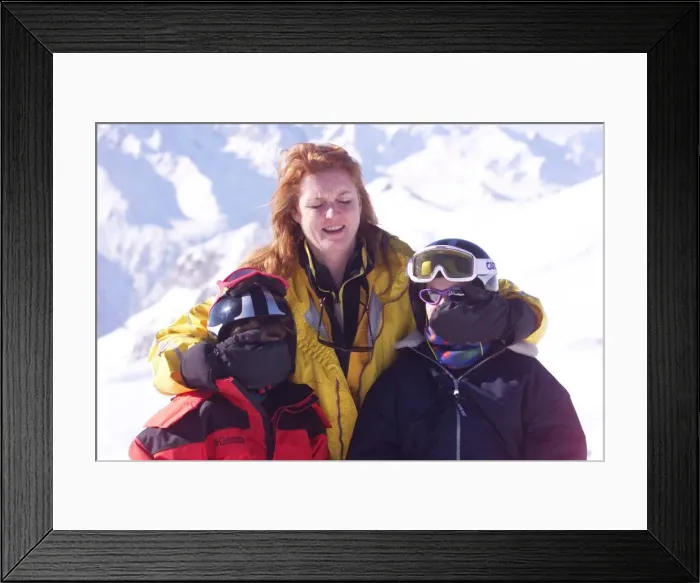 Framed Print : Duchess of York with daughters February 1999 Princess Eugenie Framed Print : Duchess of York with daughters February 1999 Princess Eugenie