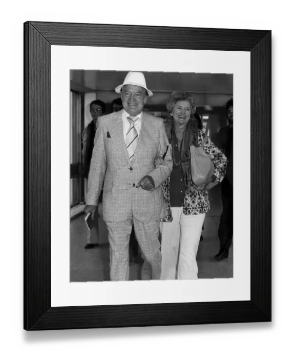 Framed Print : Bob Hope with wife Dolores at Heathrow airport