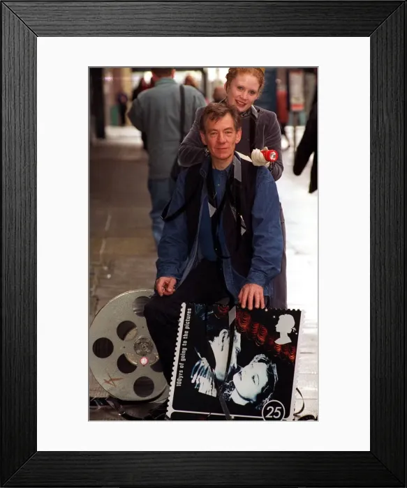 Framed Print : Sir Ian McKellen helps to launch a series of stamps to celebrate 100 years of cinema Framed Print : Sir Ian McKellen helps to launch a series of stamps to celebrate 100 years of cinema