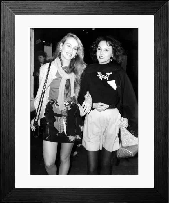 Framed Print : Jerry Hall and Marie Helvin at a Rolling Stones concert June 1982