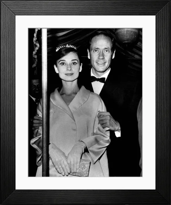 Framed Print : Audrey Hepburn and her husband Mel Framed Print : Audrey Hepburn and her husband Mel