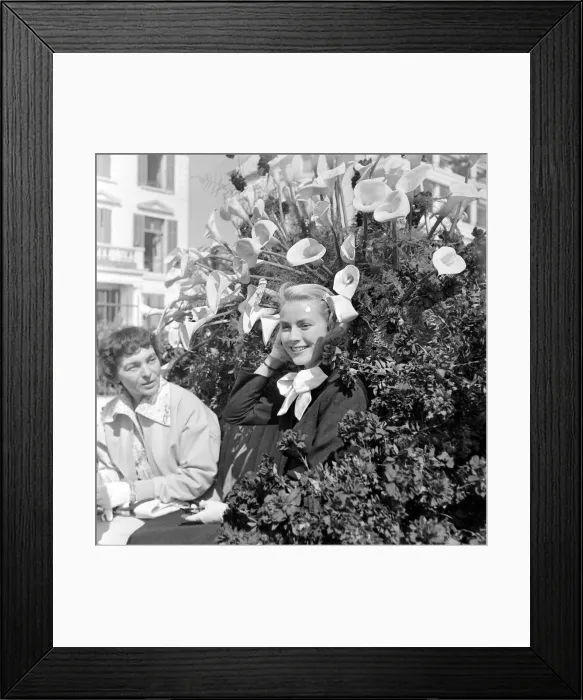 Framed Print : Hollywood actress Grace Kelly seen here during the 1955 Cannes Film festival