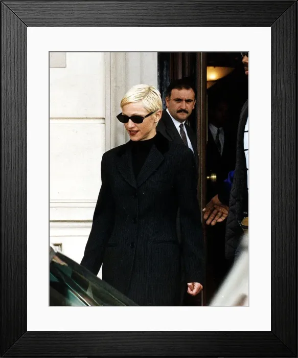 Framed Print : Madonna Pop Singer leaving for Wembley Stadium