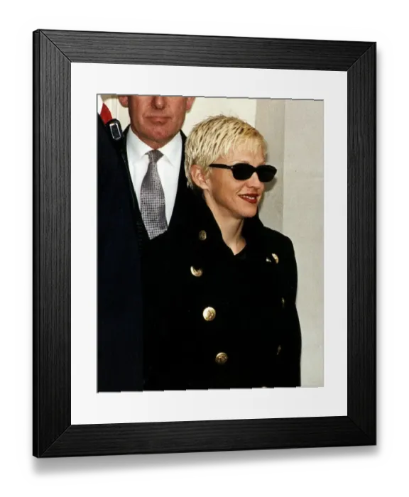 Framed Print : Madonna Pop Singer leaving The Longsborough Hotel on her way to Wembley Stadium