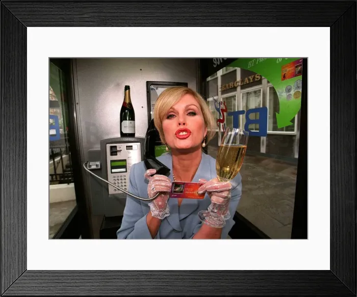 Framed Print : Joanna Lumley launches the new BT Phonecard Framed Print : Joanna Lumley launches the new BT Phonecard