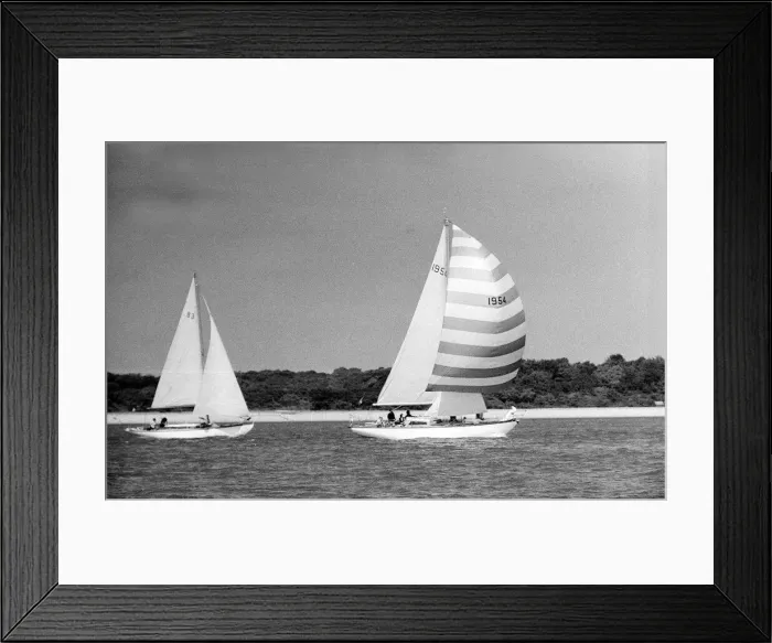 Framed Print : Yachting at Cowes Aug 1964 Framed Print : Yachting at Cowes Aug 1964
