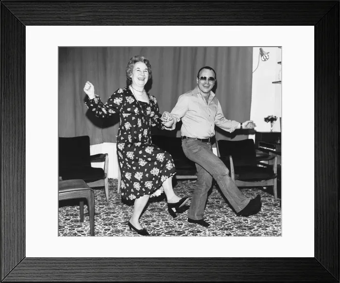 Framed Print : Bob Hoskins Film Actor dancing with his mother Framed Print : Bob Hoskins Film Actor dancing with his mother
