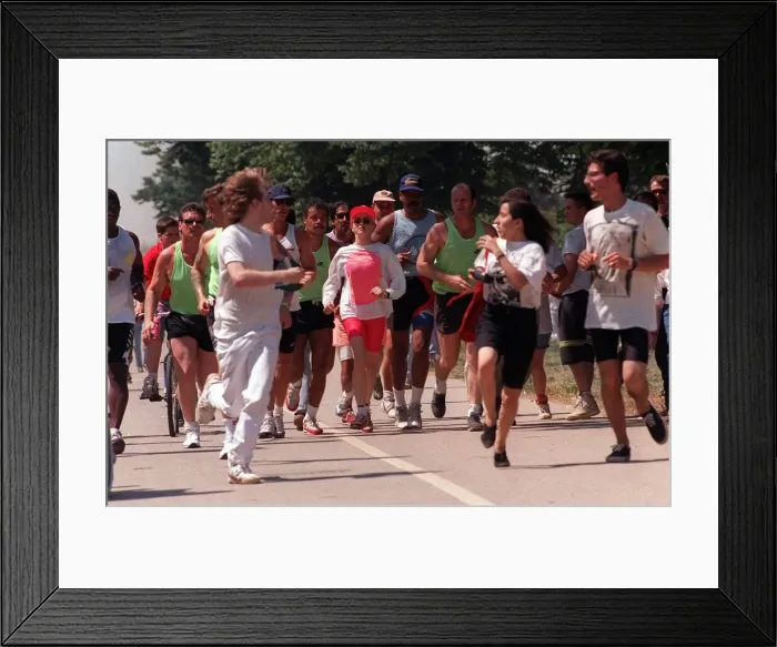 Framed Print : Madonna out running Framed Print : Madonna out running