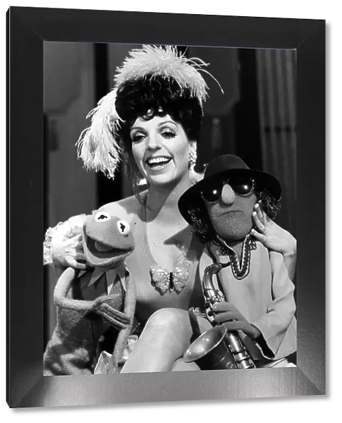 Liza Minnelli with her Muppet favourites Kermit the Frog 1979 and Zoot