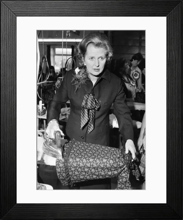 Framed Print : Margaret Thatcher does a spot of ironing during a visit to A Pawson at Sunderland Framed Print : Margaret Thatcher does a spot of ironing during a visit to A Pawson at Sunderland