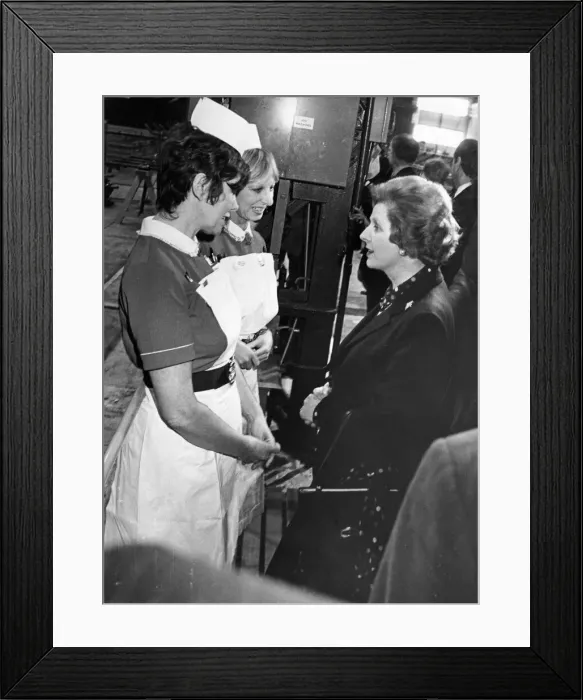 Framed Print : Margaret Thatcher visiting Gateshead NEI Power Engineering complex