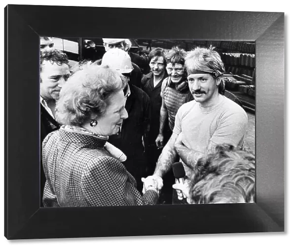 Margaret Thatcher visits Darlington and Simpson Rolling Mill meeting John Liddle
