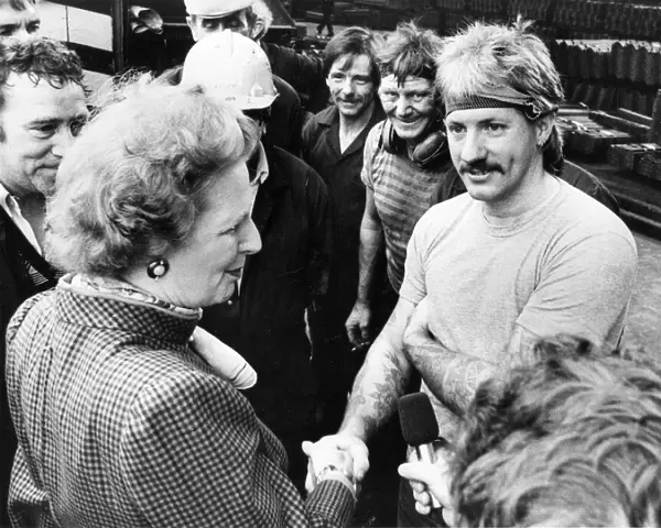 Margaret Thatcher visits Darlington and Simpson Rolling Mill meeting John Liddle