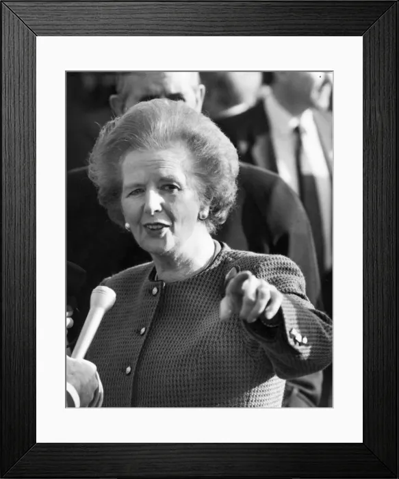 Framed Print : Margaret Thatcher at the foundation stone laying ceremony at St Peters Basin