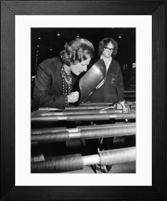 Framed Print : Margaret Thatcher visiting Gateshead NEI Power Engineering complex