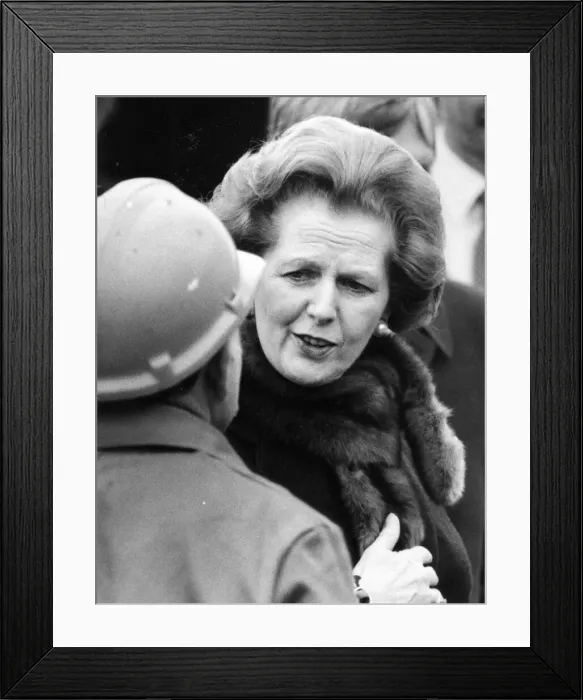 Framed Print : Margaret Thatcher visiting Sunderland North Sands to name the Stena Seawell