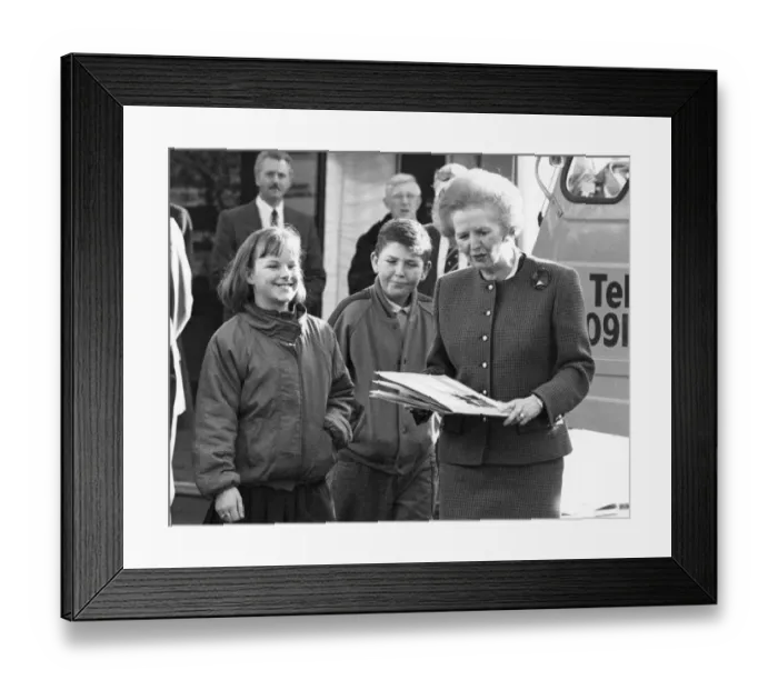 Framed Print : Margaret Thatcher at the foundation stone laying ceremony at St Peters Basin
