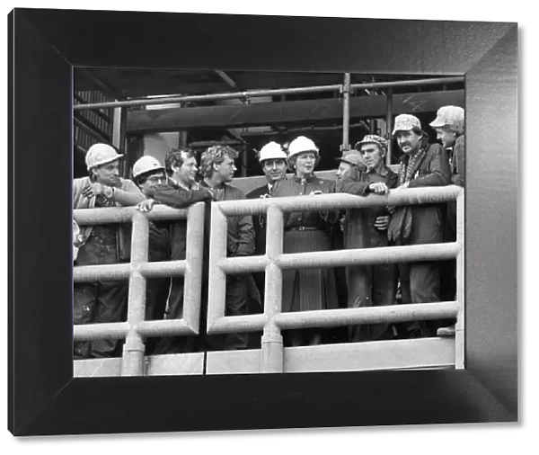 Margaret Thatcher visits Press Production Systems yards at Wallsend