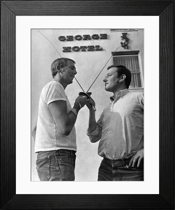 Framed Print : A duel with foils took place outside The George Hotel Framed Print : A duel with foils took place outside The George Hotel