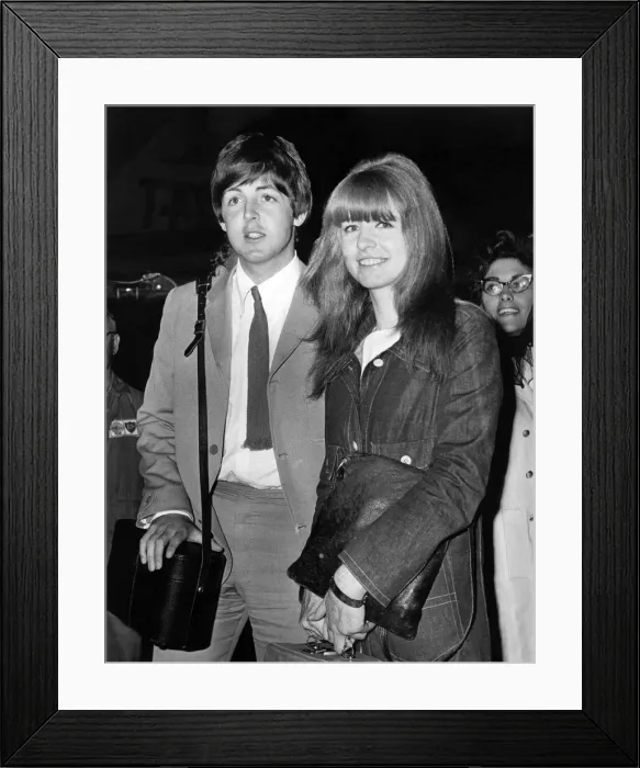 Framed Print : Beatles pop group guitarist and singer Paul McCartney and Jane Asher