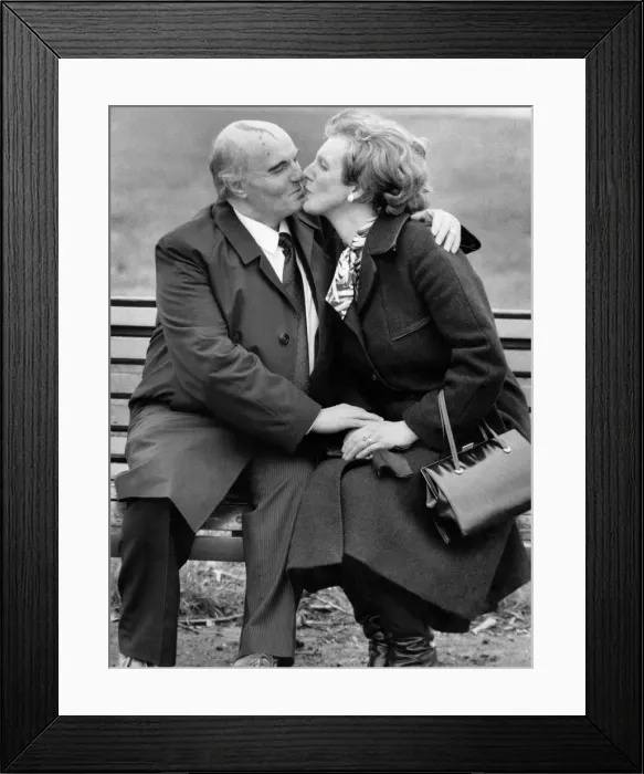 Framed Print : Lookalikes of British Prime Minister Margaret Thatcher and Soviet leader