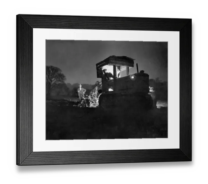 Framed Print : Night ploughing at the farm of Mr De Grey, a seaman of Kings Lynn