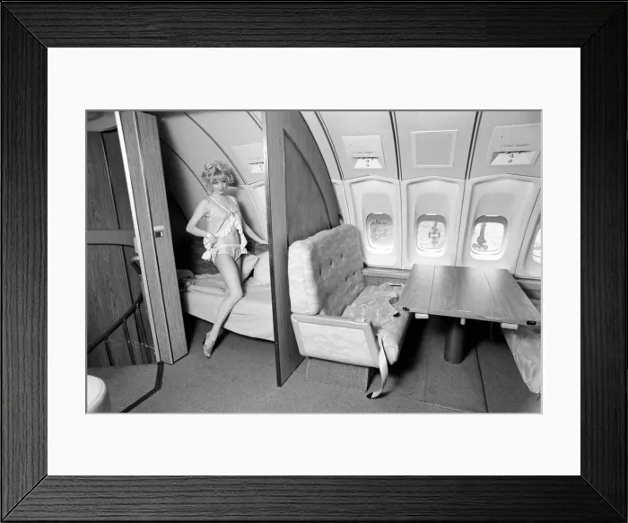 Framed Print : Jumbo Jet: Sleeping: First Class: Bedroom in the Sky: 23 year old model Jenny Clare Framed Print : Jumbo Jet: Sleeping: First Class: Bedroom in the Sky: 23 year old model Jenny Clare