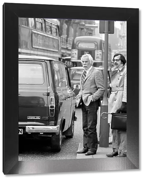 American actor Lee Marvin during a visit to England. February 1975