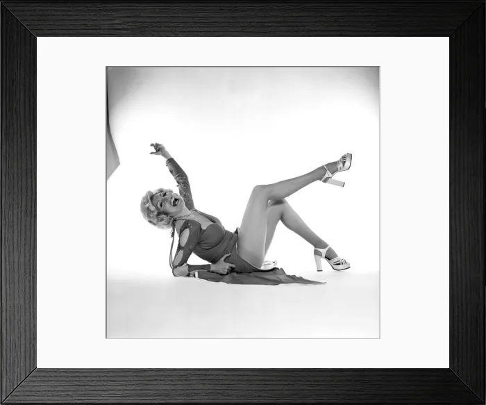 Framed Print : Singer and actress Faith Brown posing in the studio. February 1975 Framed Print : Singer and actress Faith Brown posing in the studio. February 1975