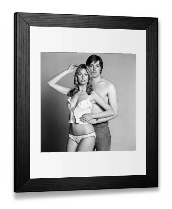 Framed Print : Couple: Man: Woman: Models Gillian Duxbury and Peter Glancy. April 1975 75-1959-003