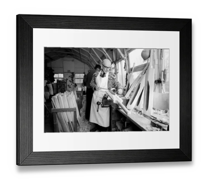 Framed Print : New Cricket bat. Ted Jolly 62. The new Revolutionary