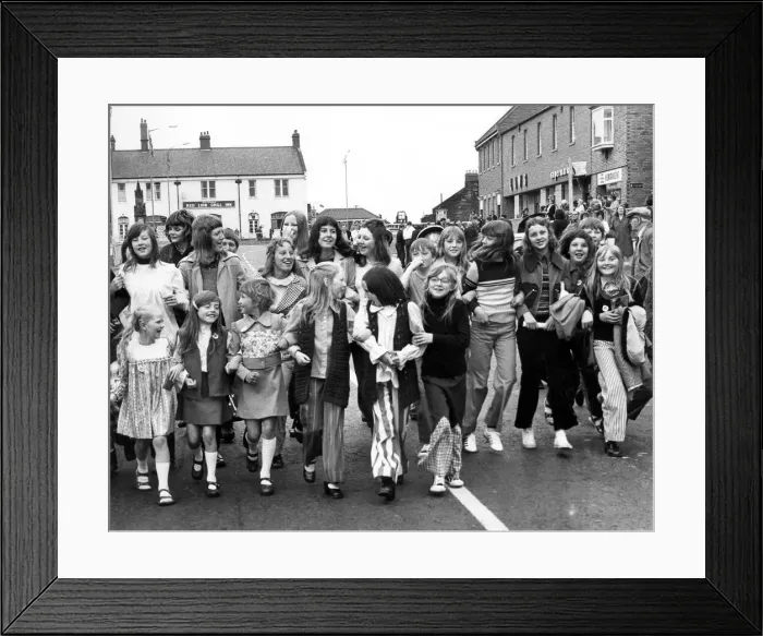 Framed Print : Bedlington Miners Picnic - Youngster dance in the main street of Bedlington Framed Print : Bedlington Miners Picnic - Youngster dance in the main street of Bedlington