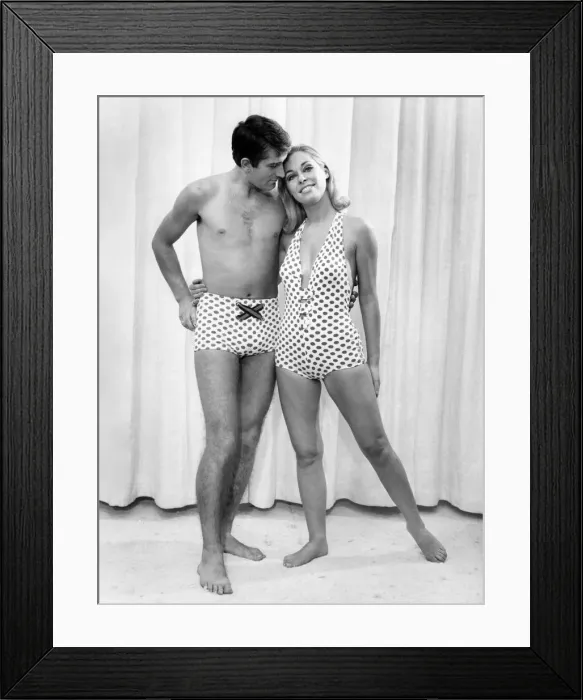 Framed Print : Joan Crane and Derek Nesbitt wearing His'and Hers