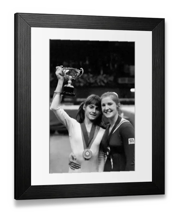 Framed Print : Nadia Comaneci competiting in Champions All'Gymnastics Competition Framed Print : Nadia Comaneci competiting in Champions All'Gymnastics Competition