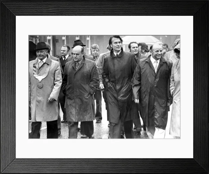 Framed Print : Bedlington Miners Picnic - lawrence Daly, general secretary of the NUM, second left, Dr Framed Print : Bedlington Miners Picnic - lawrence Daly, general secretary of the NUM, second left, Dr