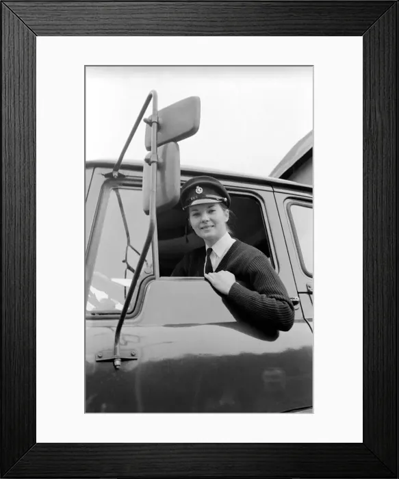 Framed Print : An Army girl in Germany learns to handle an army lorry instead of the usual Staff cars Framed Print : An Army girl in Germany learns to handle an army lorry instead of the usual Staff cars