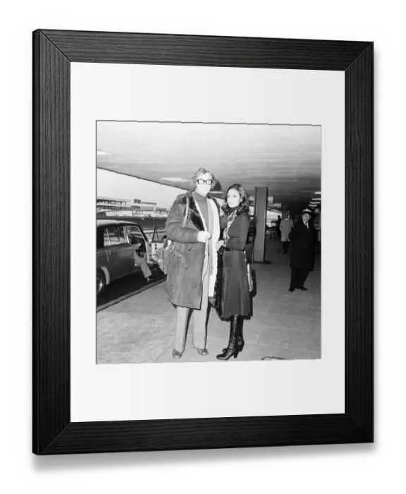 Framed Print : Actor Michael Caine and wife Shakira seen here at Heathrow Airport Framed Print : Actor Michael Caine and wife Shakira seen here at Heathrow Airport