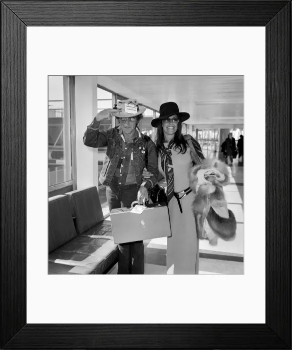 Framed Print : Comedian Marty Feldman with his wife Laurette pictured at Heathrow airport Framed Print : Comedian Marty Feldman with his wife Laurette pictured at Heathrow airport