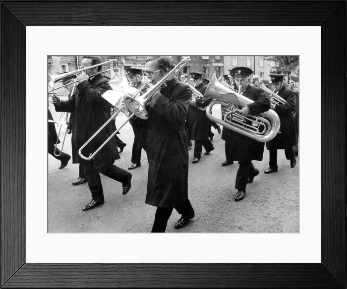 Framed Print : Bedlington Miners Picnic - A study in concentration from Cowpen and Crofton band Framed Print : Bedlington Miners Picnic - A study in concentration from Cowpen and Crofton band