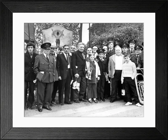 Framed Print : Bedlington Miners Picnic - Members of Burradon and Weetslade Lodge, with their band